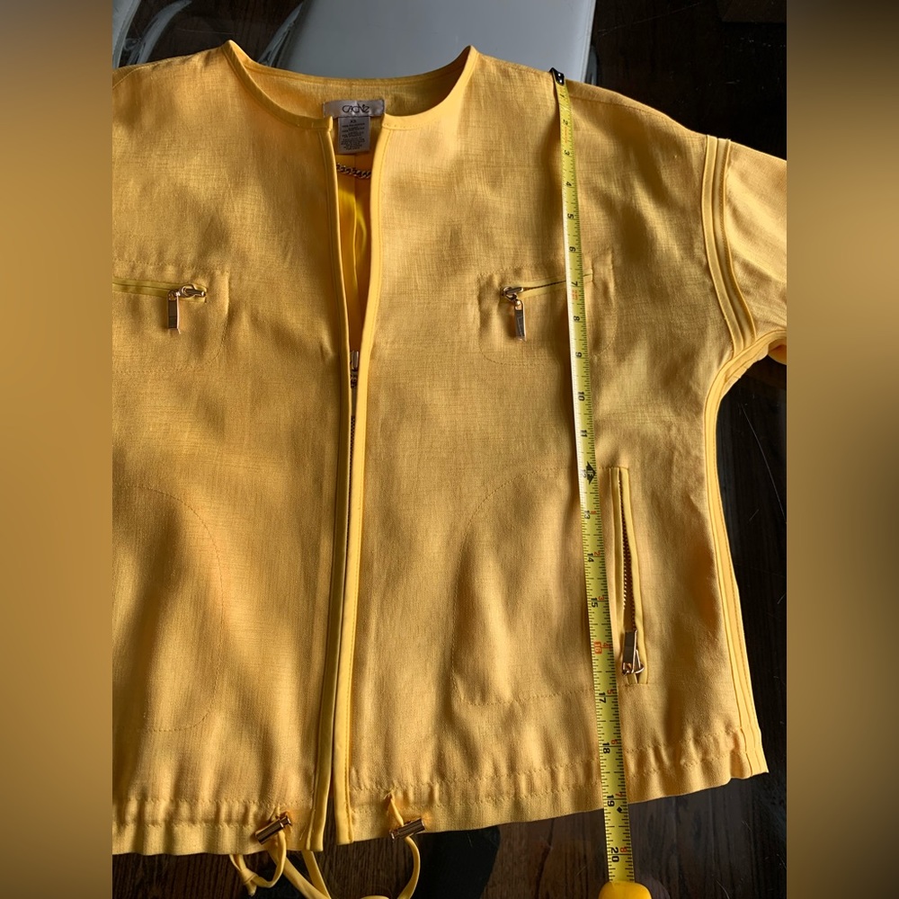 Cache Yellow Lightweight Full Zip Blazer Size Xs - image 8